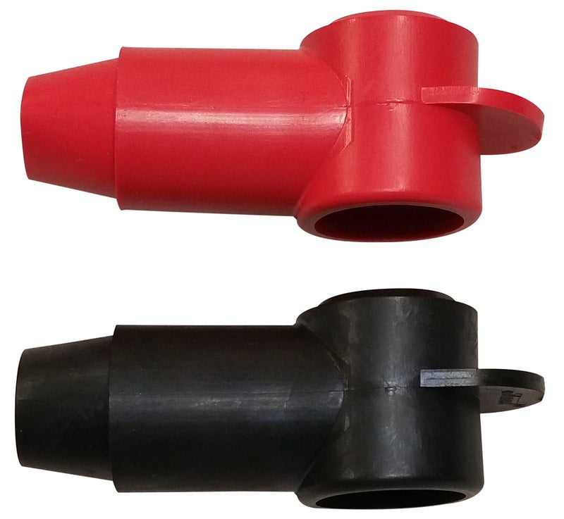 JQuad (Red & Black) 3/8" Stud Terminal Cover - Electrical Battery Connection Insulator (2 Pack) - Image 1